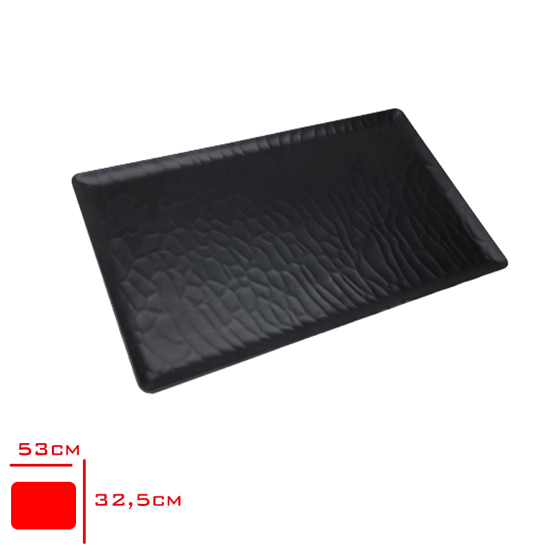 Tria Porelın Rolyefli Sunum Tabak Siyah Gn 1/1 Tr534