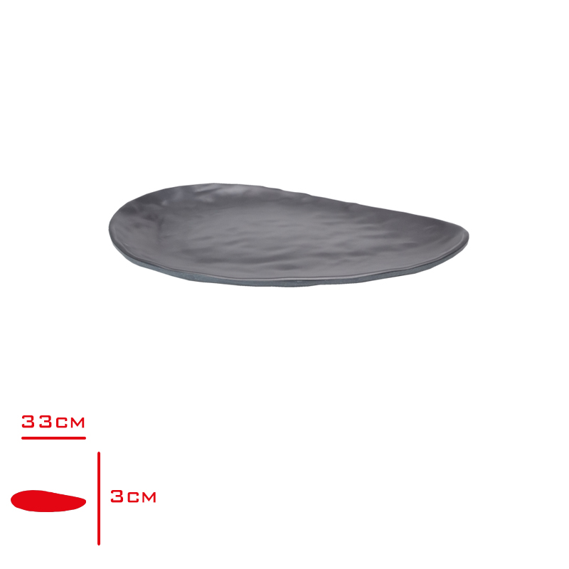 Tria Porelın Damlatas Kayık Tabak Siyah 36 Cm Tr3210b