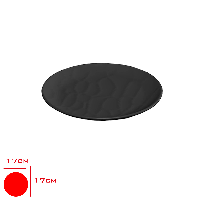 Tria Porelın Rolyefli Servıs Tabak Siyah 17 Cm Tr341
