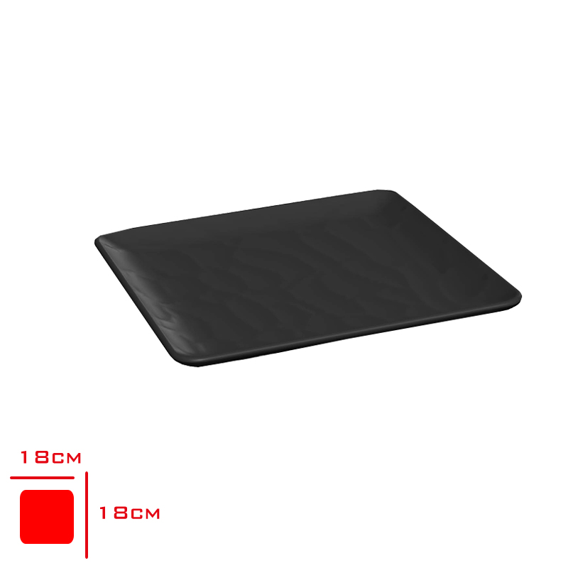 Tria Porelın Rolyefli Sunum Tabak Siyah 18x18 Cm Tr347