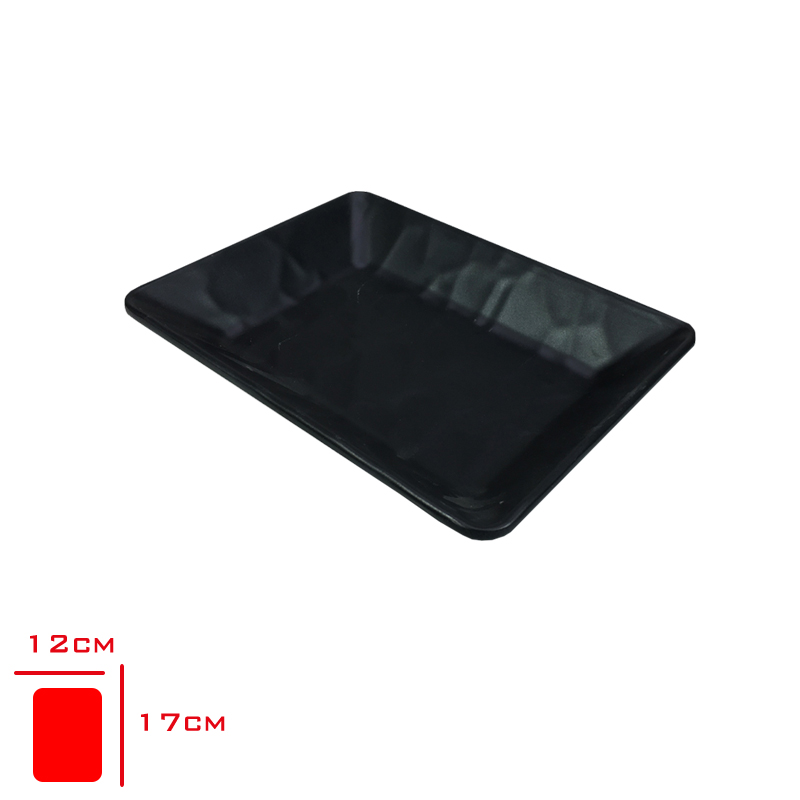 Tria Porelın Rolyefli Kare Kayık Siyah 17x12 Cm Tr472b