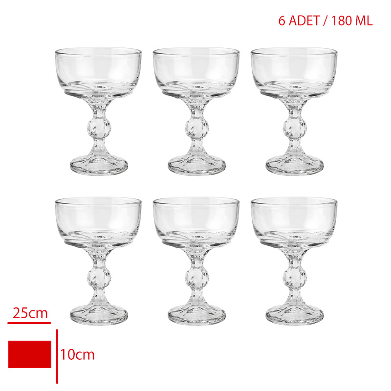 Krd Home Magnolya Bardağı Crystalıta 3'lü 180 Ml Krd-10764