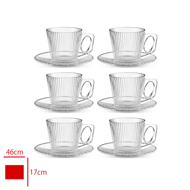 Krd Home Çay Fıncan Takımı Cızgılı 6'lı Krd-9994