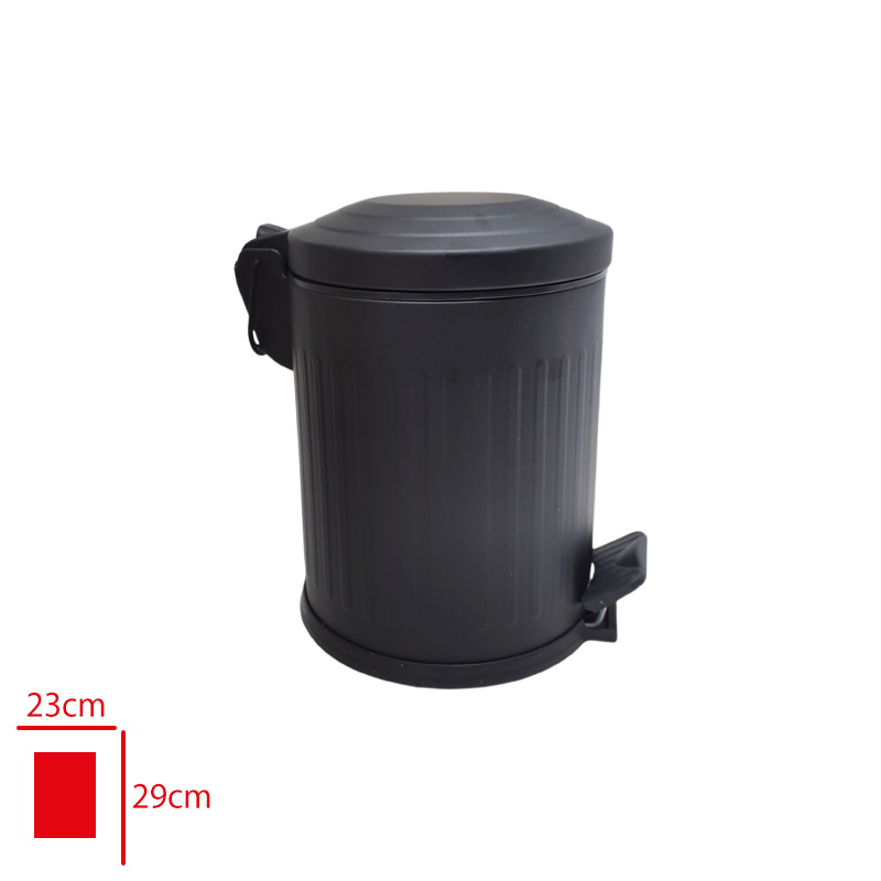 Pedalli Çöp Kovası Vıntage Galvanız 5 Lt Siyah 4004s
