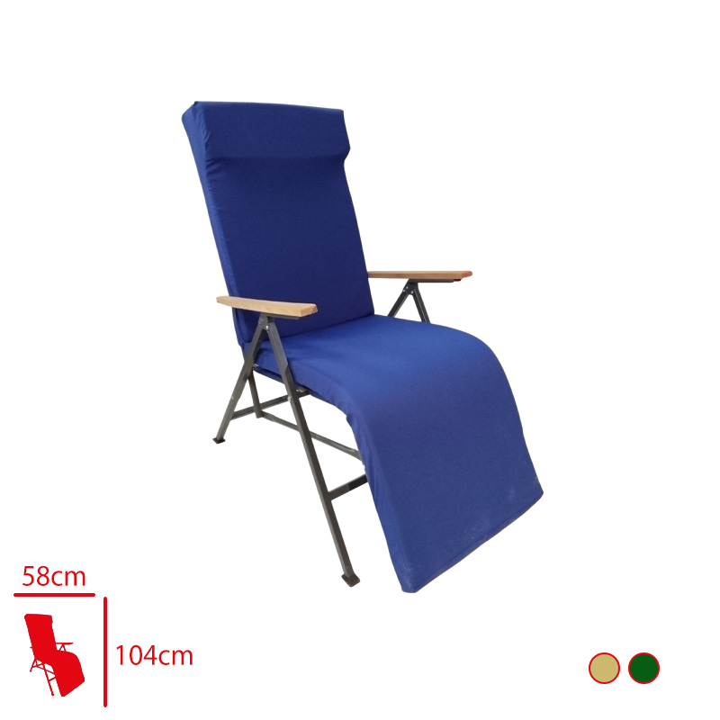 Ege Sezlong Luks Metal Katlanır Ahsap Kollu