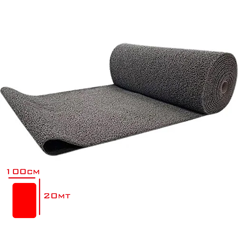 Kıvırcık Paspas Rulo Gri 1*20 Mt 12 Mm