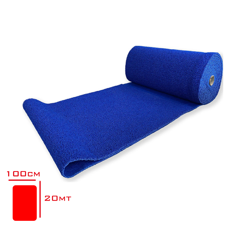 Kıvırcık Paspas Rulo Mavi 1*20 Mt 12 Mm