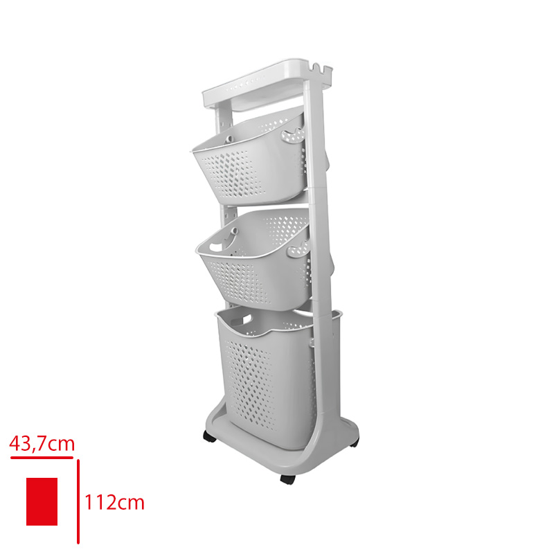 Tıtız Organızer Kat Kat Sepet 4 No Büyük Softon Gri Tp-750