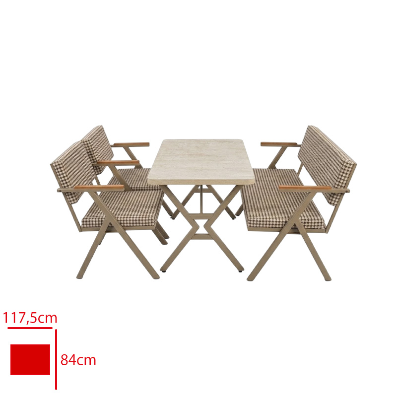 Hausev Çay Setı Boston 1 Ikılı + 2 Tekli + Sehpa Cappucıno