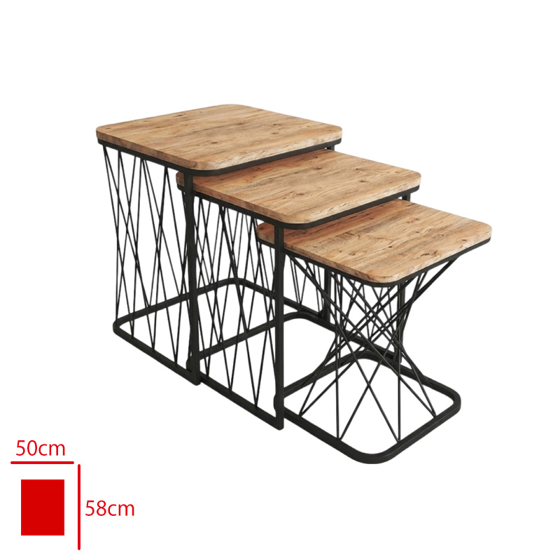 Hausev Sehpa 3'lü Zıgon Oslo Model Statık