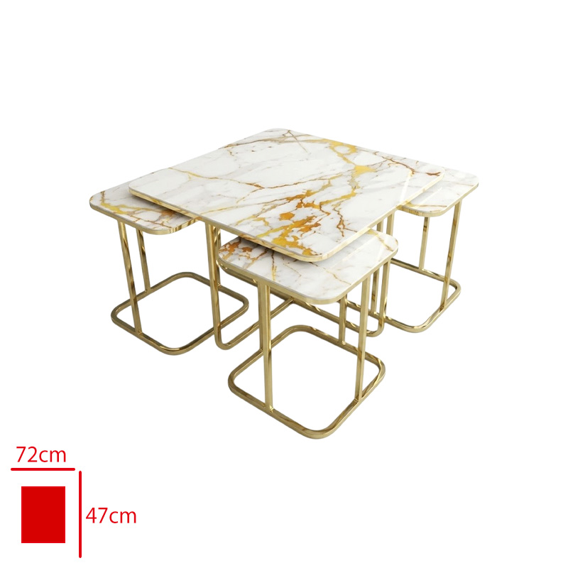 Hausev Sehpa Radus Kare 4+1'li Gold