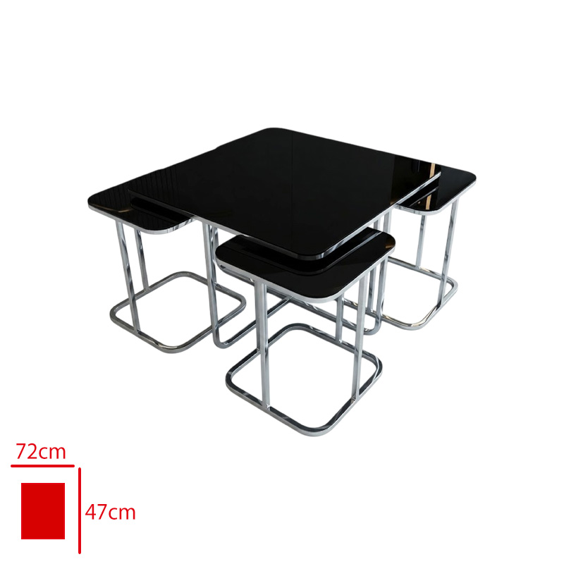 Hausev Sehpa Radus Kare 4+1'li Krom