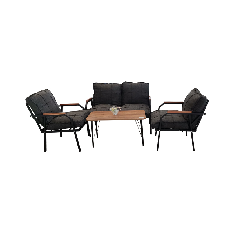 Hausev Çay Setı Metal 1 Ikılı 2 Tekli 1 Sehpa Antrasıt/Siyah/Kahve