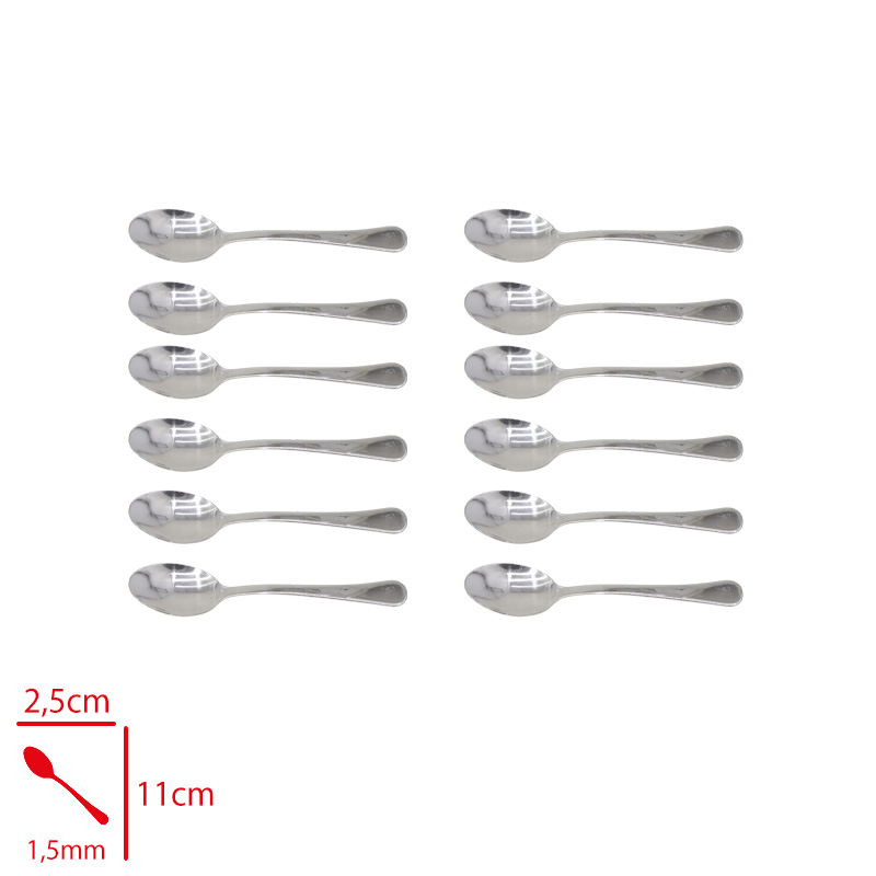 Kılıclar Defne Çay Kaşığı 12'li 1,5 Mm 304