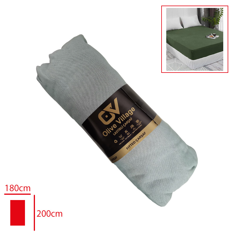 Olıve Vıllage Lastıklı Carsaf Pamuk Battal 180*200 Cm