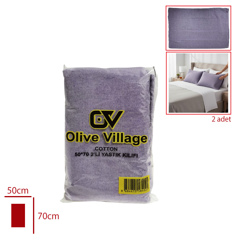 Olıve Vıllage Yastık Kılıfı Pamuk 2'li 50*70 Cm