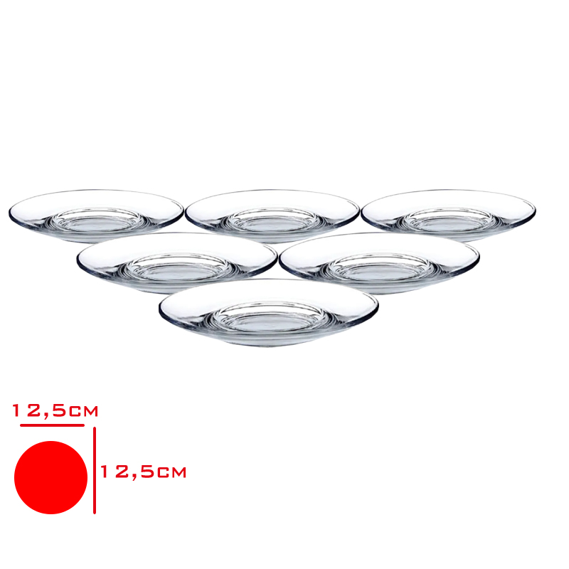 Pb Cam Çay Tabağı Heybeli 6'lı 126 Mm 54391
