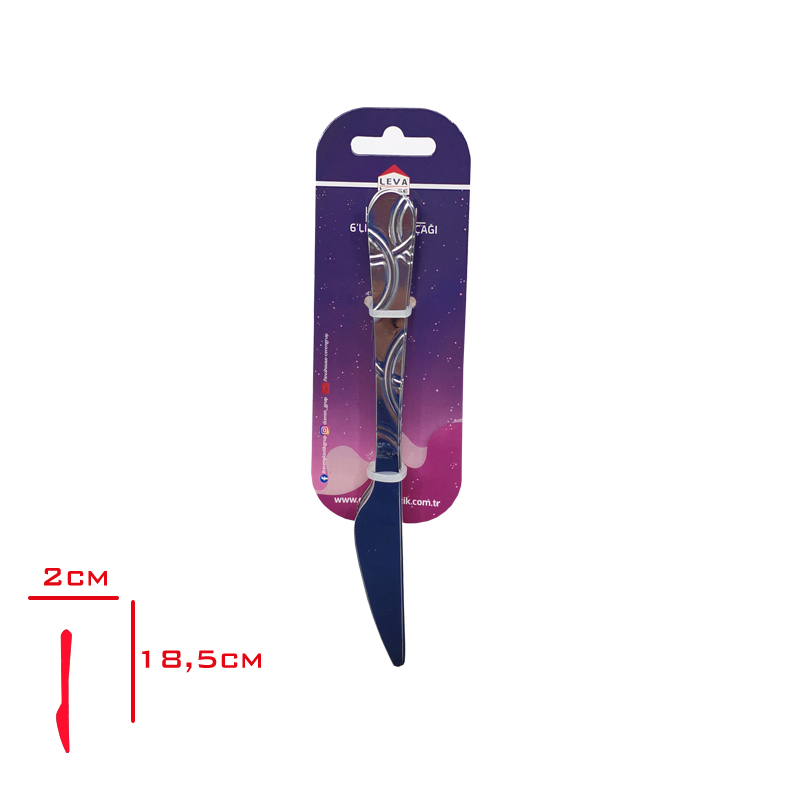 Leva Pasta Bıçağı Hılal 6'lı Kartelali Lv-3287