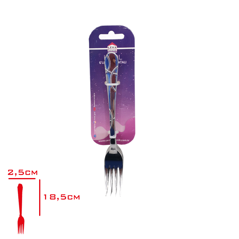 Leva Yemek Çatalı Hılal 6'lı Kartelali Lv-3288