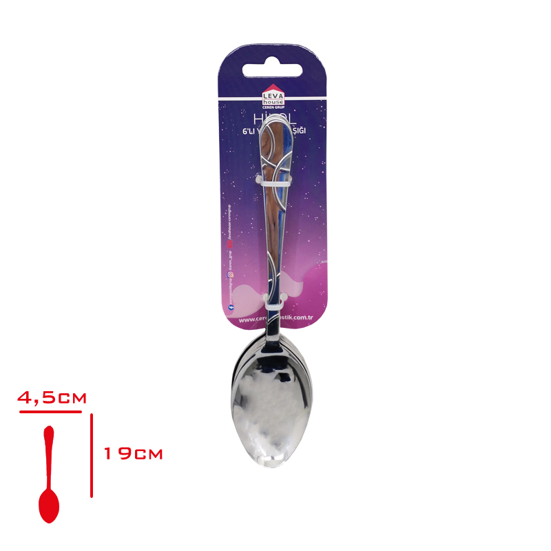Leva Yemek Kaşığı Hılal 6'lı Kartelali Lv-3290