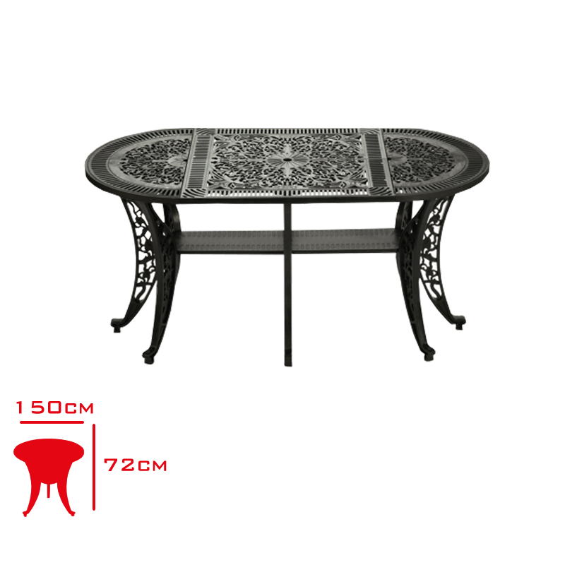 Ivf Istanbul Masa Oval 75*150 Cm Siyah