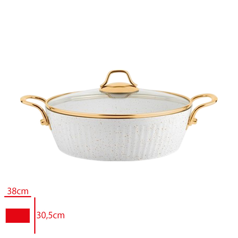 Lınes Karnıyarık Tencere Granıt Desen 28 Cm T-0011