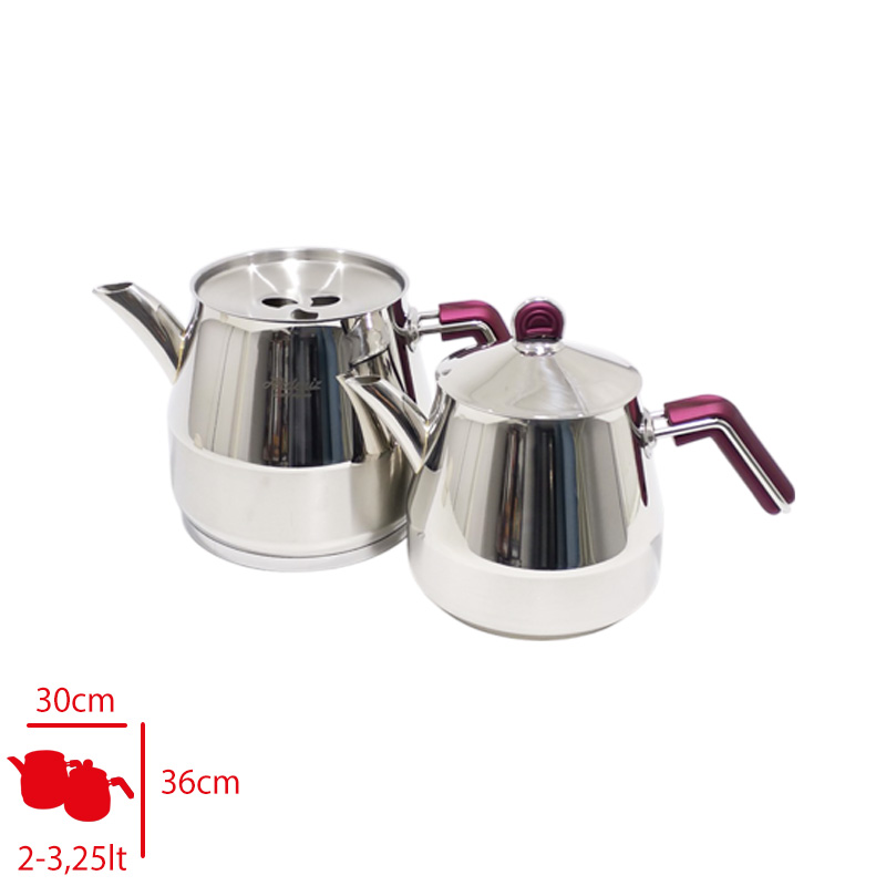 Akdenız Caydanlık Jumbo Sıraz Sılver Bakalıt Kulp Elmas 304 Akd526