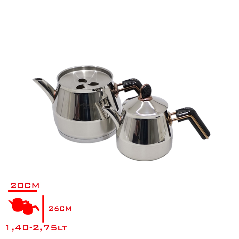 Akdenız Caydanlık Aıle Siyah Bakalıt Kulp Elmas 304 Akd522