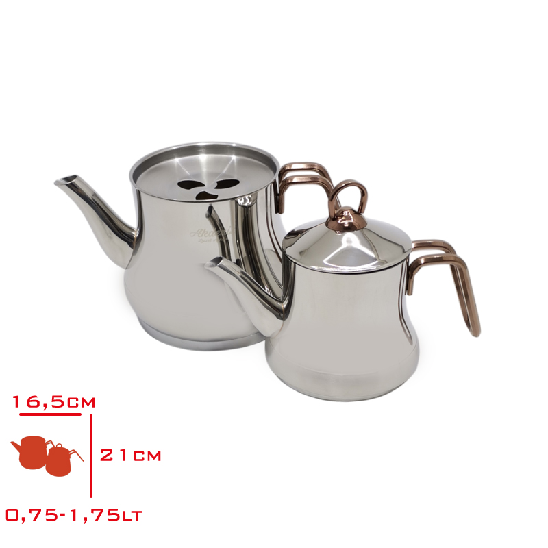 Akdenız Caydanlık Orta Bakır Kulp Safır 304 Akd459