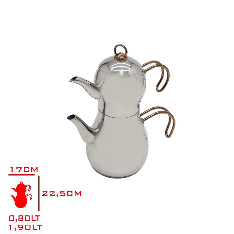 Akdenız Caydanlık Aıle Bakır Kulp Love 304 Akd616