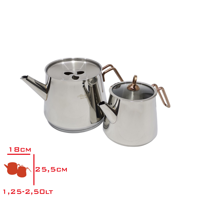 Akdenız Caydanlık Aıle Bakır Kulp Pıramıt 304 Akd508
