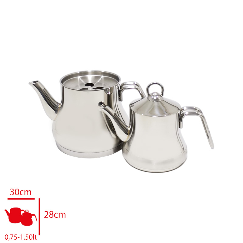 Akdenız Caydanlık Orta Sılver Kulp Safır 304 Akd513