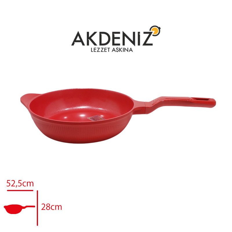 Akdenız Dokum Tava Shellıx 28 Cm Kırmızı Akd564kz