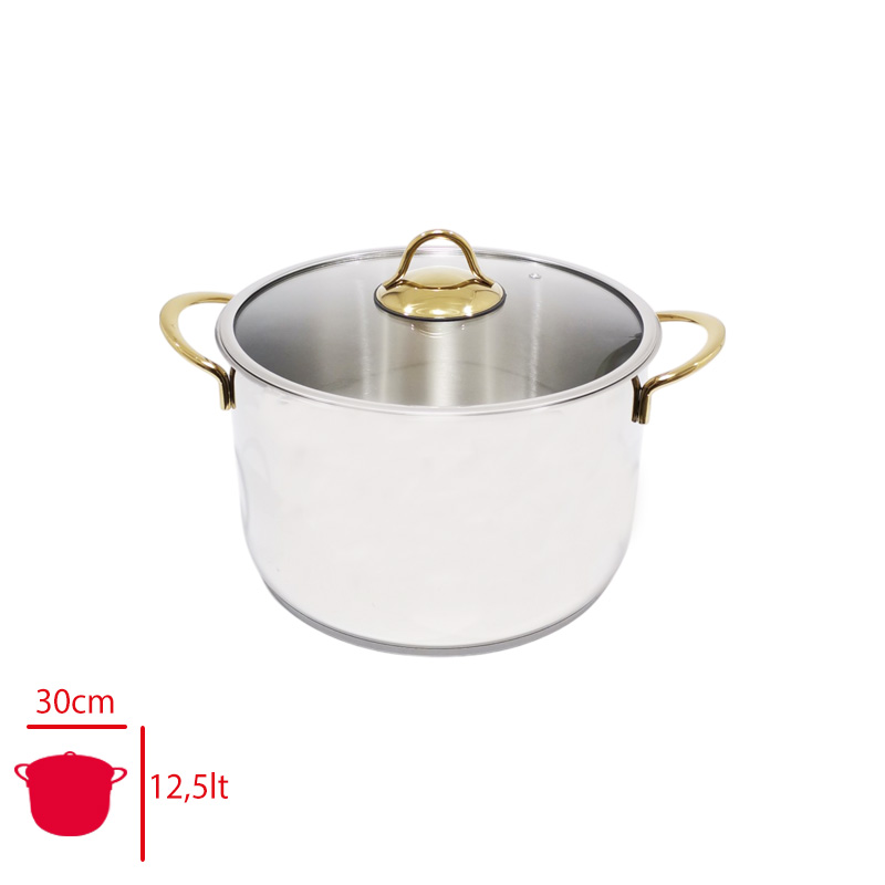 Akdenız Celık Derın Tencere Altın Kulp 30 No Elıt 304 Akd647