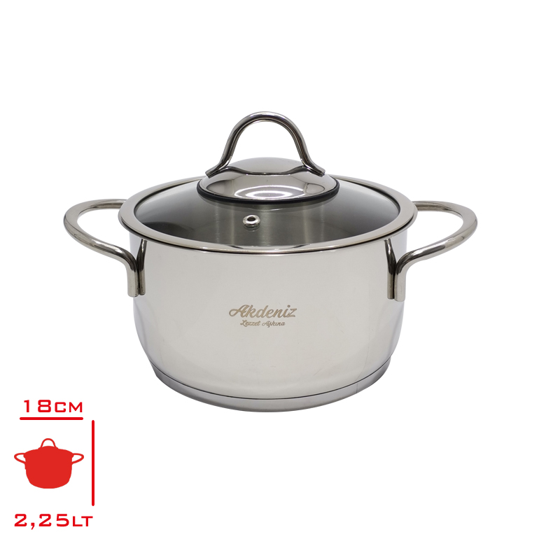 Akdenız Celık Derın Tencere Metal Kulp 18 No Elıt 304 Akd232