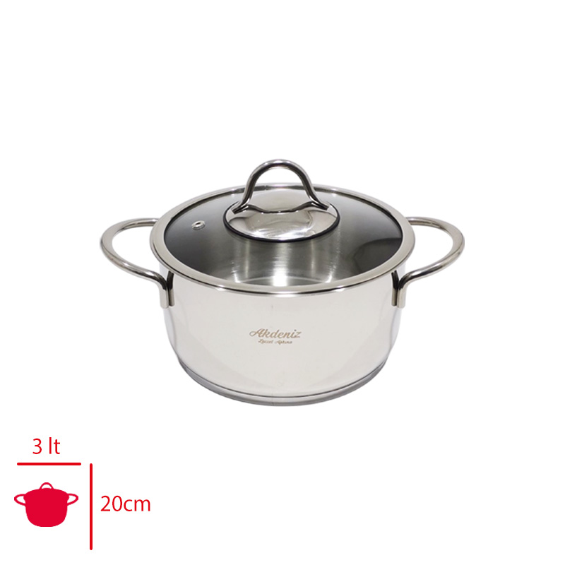 Akdenız Celık Derın Tencere Metal Kulp 20 No Elıt 304 Akd233
