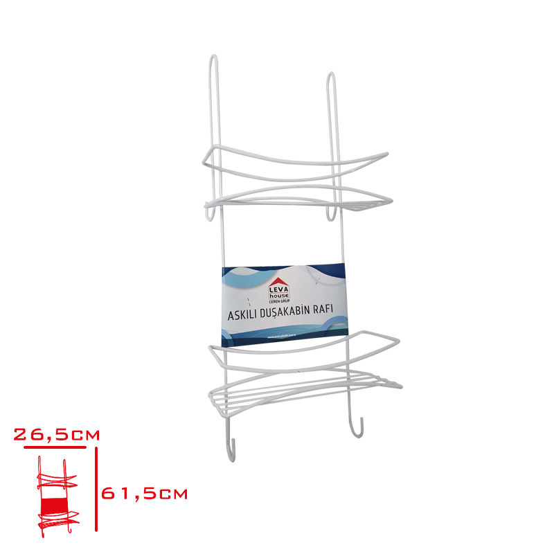 Leva Dusakabın Rafı Askılı Beyaz Lv-3467