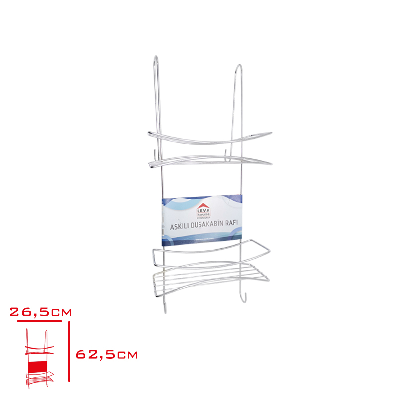 Leva Dusakabın Rafı Askılı Krom Lv-3466