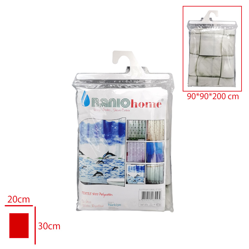 Banyo Perdesı Çift Kanat Polyester 90*90*200