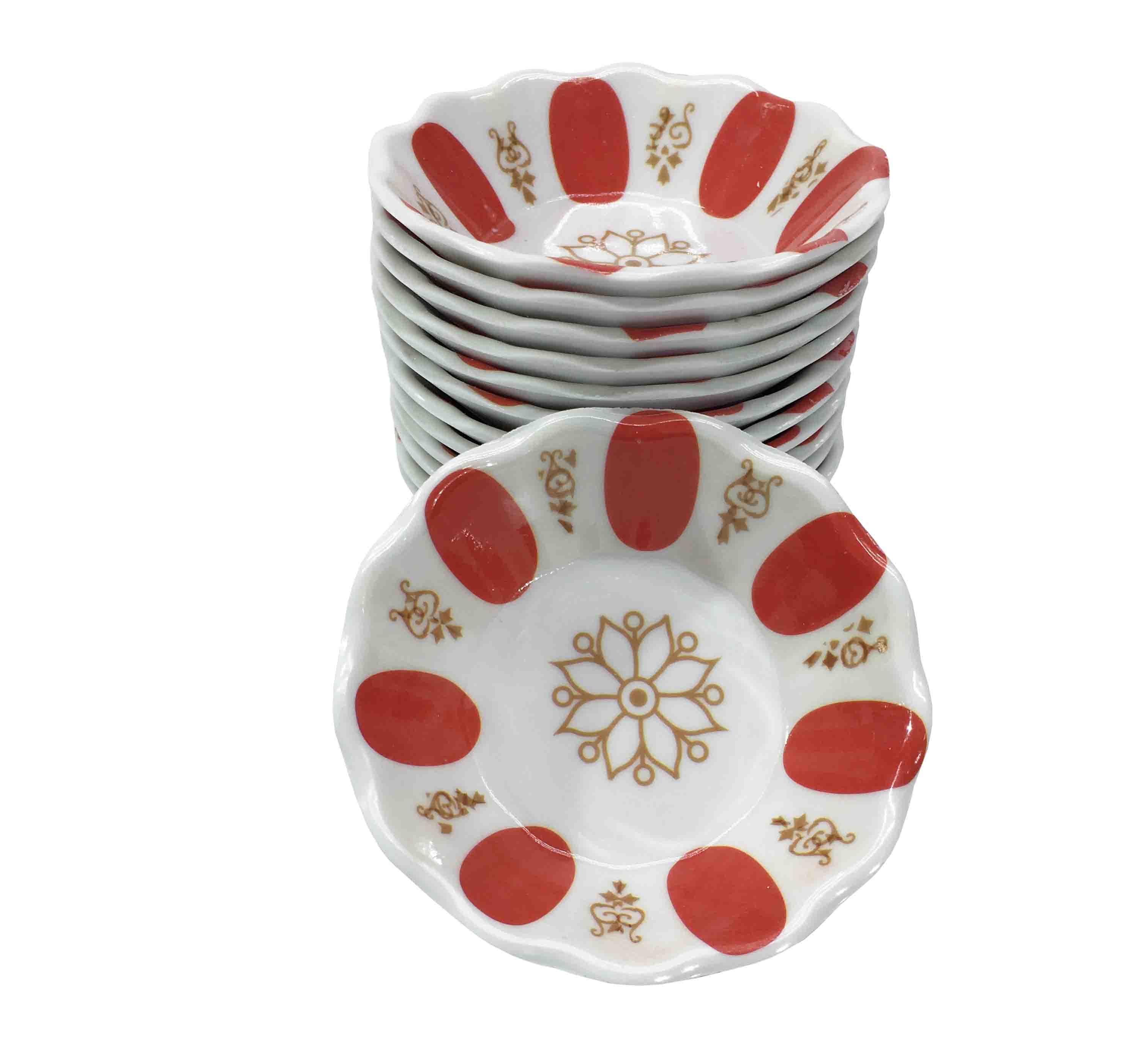 Akel Çay Tabağı Kahvecı Kırmızı/Beyaz 002