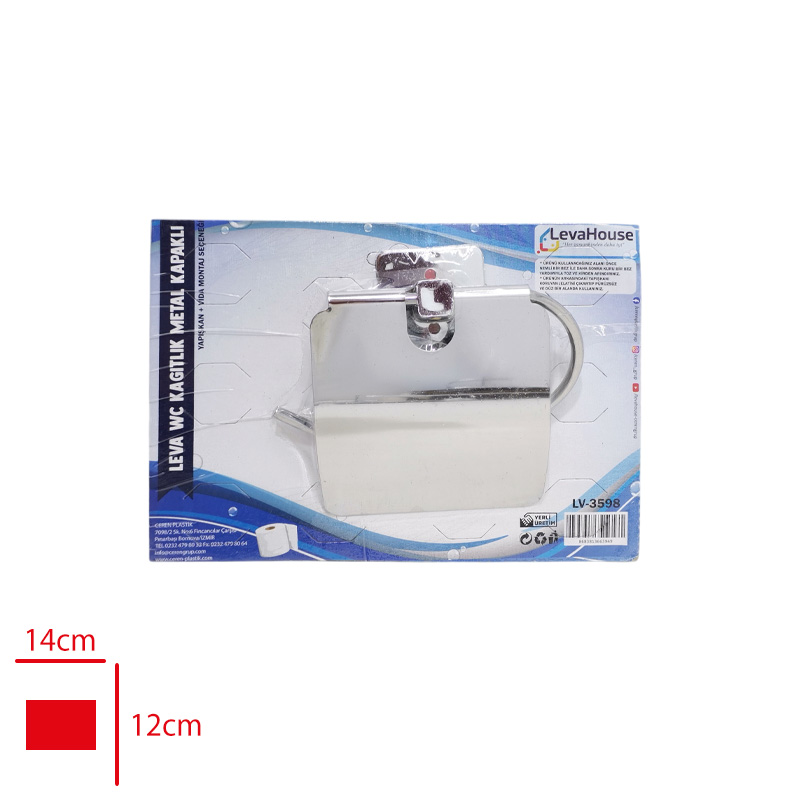 Leva Wc Kagıtlık Metal Kapaklı Vıdalı ve Yapıskanlı Lv-3598