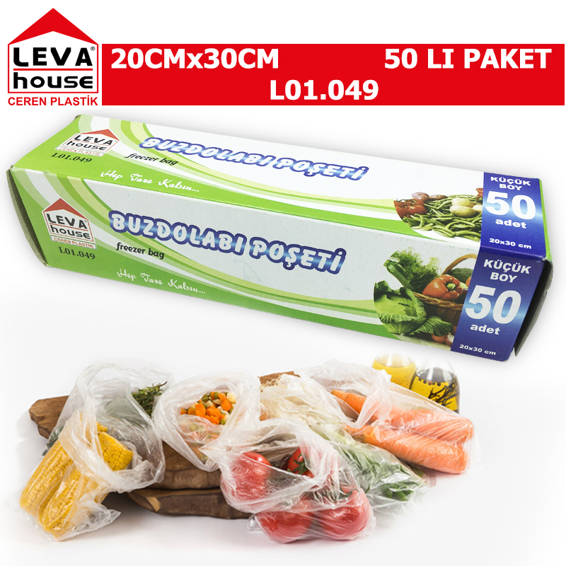 Leva Buzdolabı Poşeti Küçük 20 Cmx30 Cm 50'li L01.049