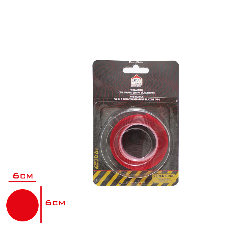 Leva Çift Taraflı Sılıkon Bant Vhb 19*1,5 Mt Lv-3206