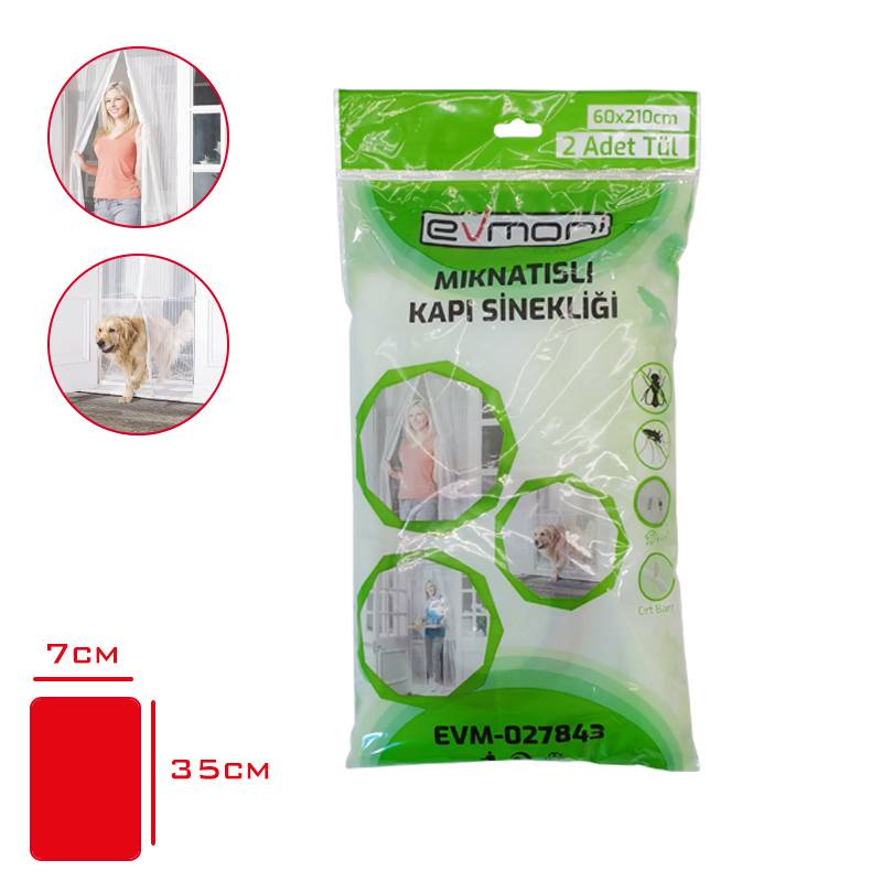 Evmonı Kapı Sıneklığı Mıknatıslı 2 Prc 60*210 Cm Evm-027843