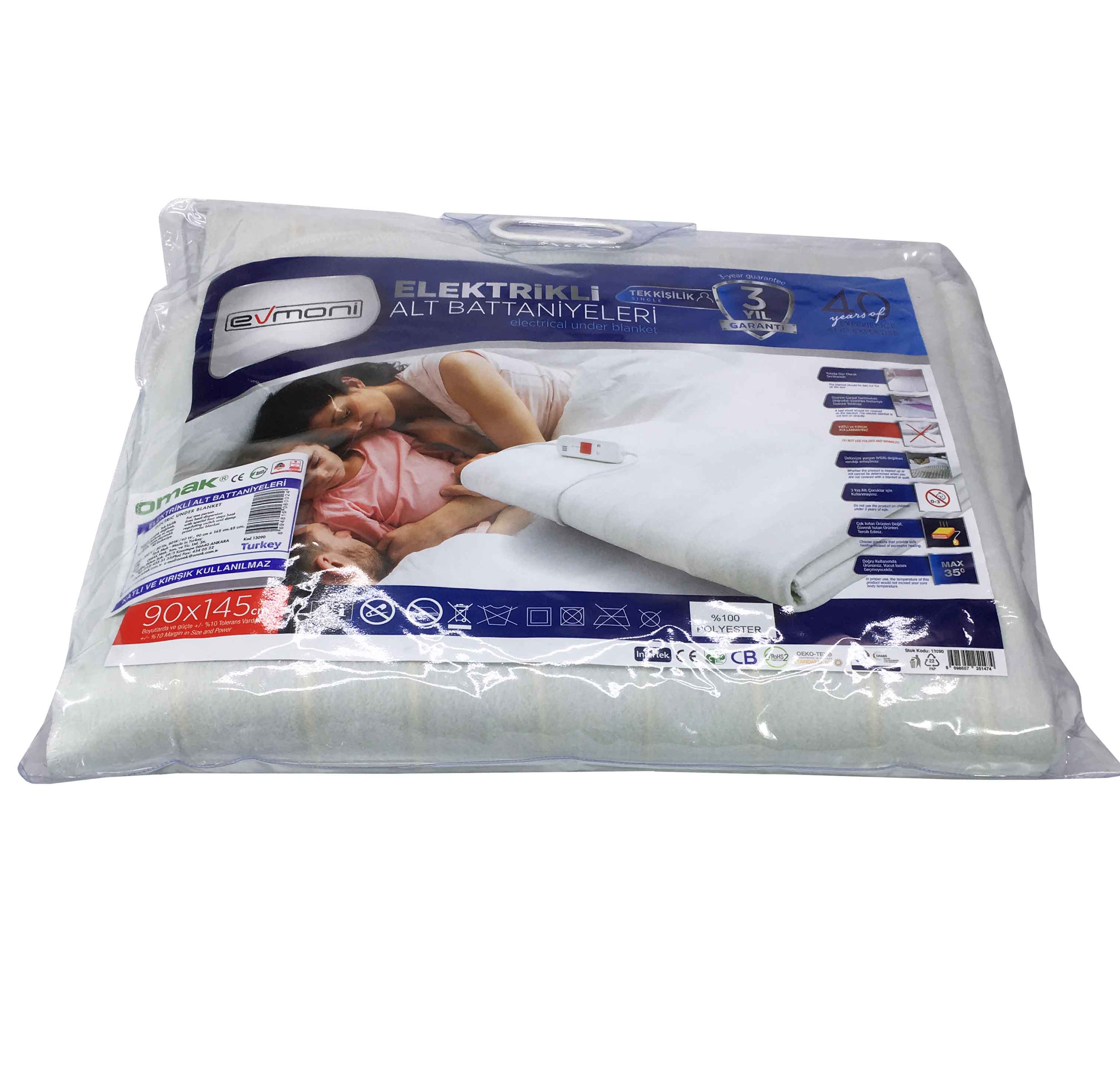 Evmonı Omak Elektrıkli Battanıye Tek Kısılık 90*145 Cm 13120/14110