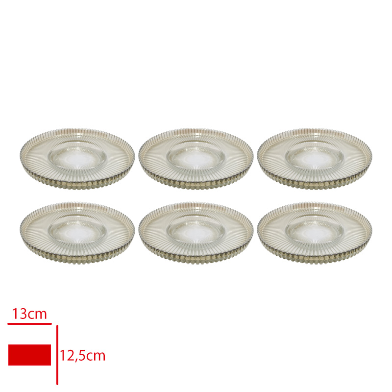 Çay Tabağı Parıs Füme 6'lı 12 Cm Sgm10506/13217