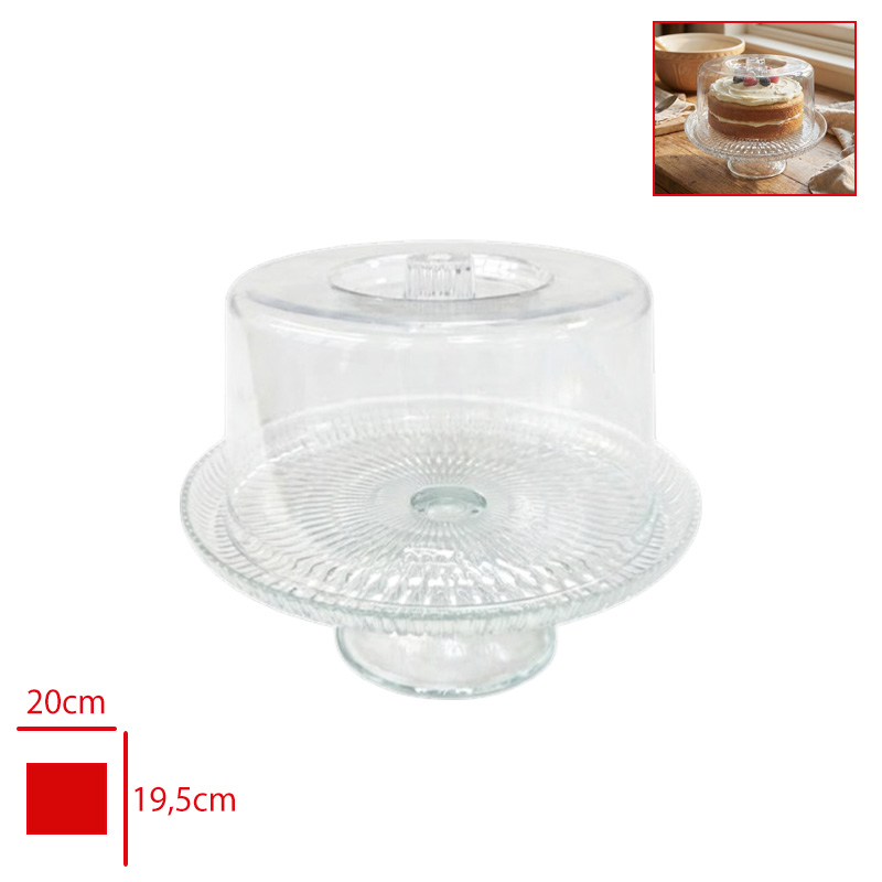 Sunumluk Cam Ayaklı Plastik Kapaklı Montana Majestık 19 Cm Sgm13137