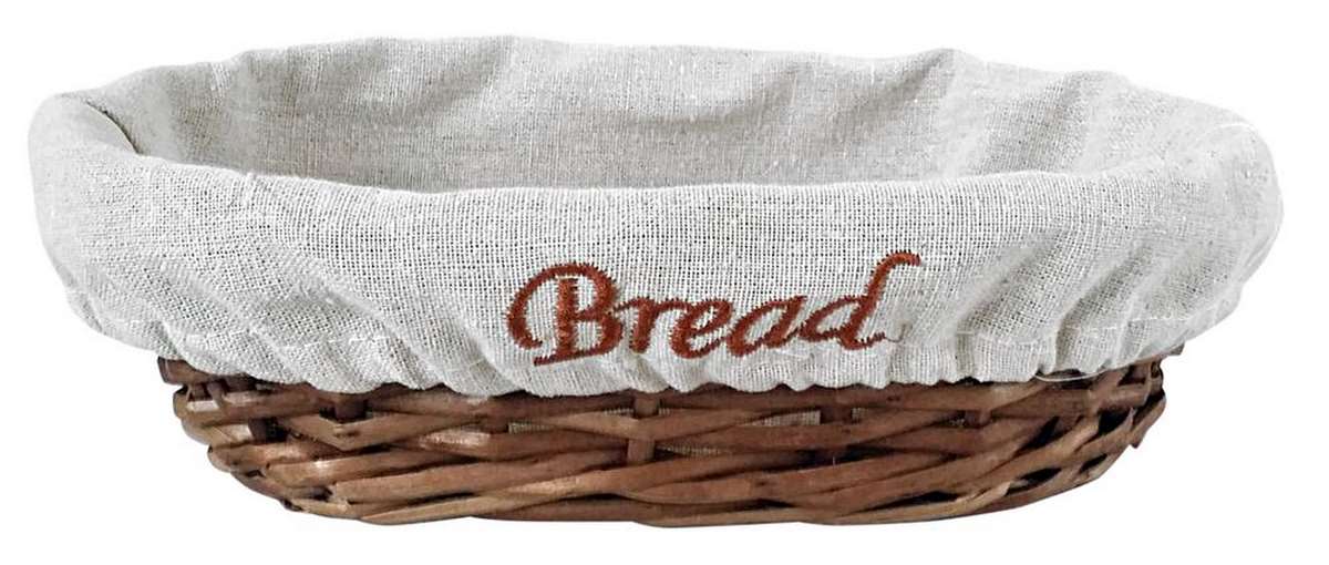 Bıradlı Hasır Ekmek Sepetı Bezli Oval 24x17x7 Cm Grv-900