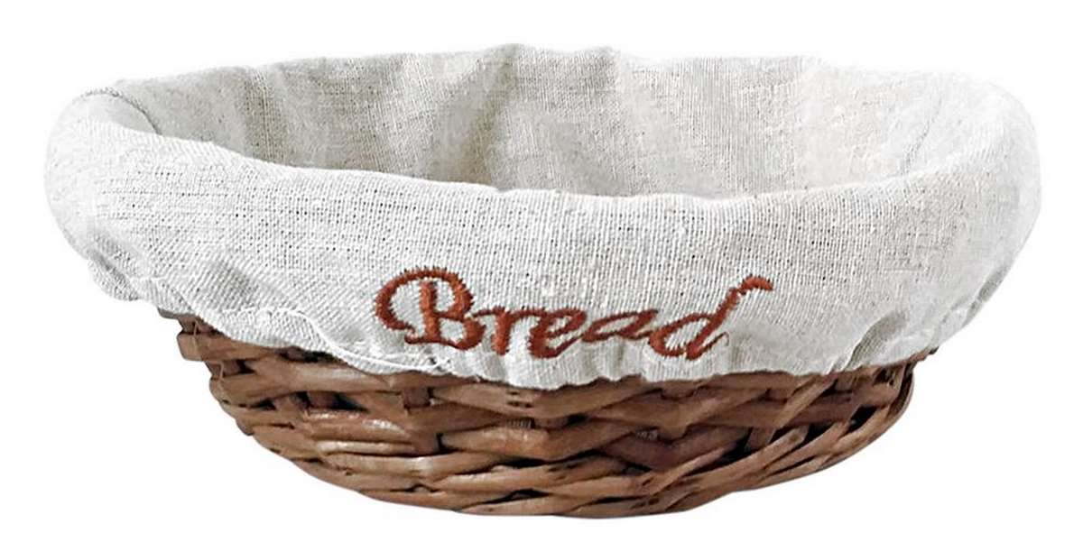 Bıradlı Hasır Ekmek Sepetı Bezli Yuvarlak 22x7 Cm Grv-902