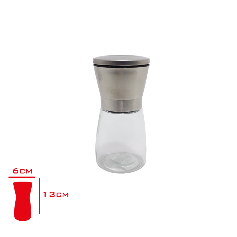 Bıradlı Cam Tuzluk Karabiber Degırmenı Celık Kapak 13 Cm Brd-235
